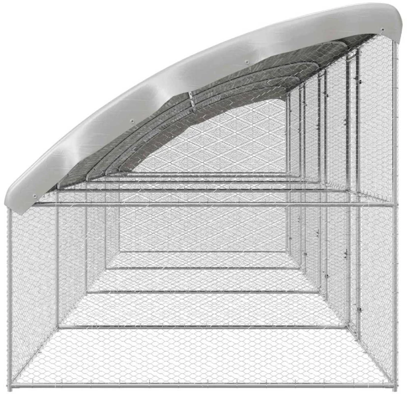 vidaXL Κλουβί για κότες Ασημί 800 x 200 x 198.5 εκ