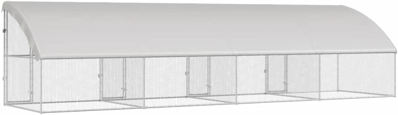 vidaXL Κλουβί για κότες Ασημί 800 x 200 x 198.5 εκ