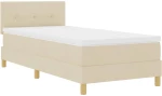 vidaXL Κρεβάτι με ελατήρια με στρώμα Κρεμ 90 x 190 cm ύφασμα