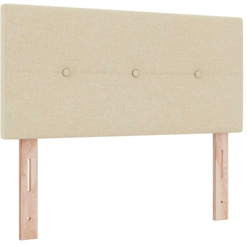 vidaXL Κρεβάτι με ελατήρια με στρώμα Κρεμ 90 x 190 cm ύφασμα
