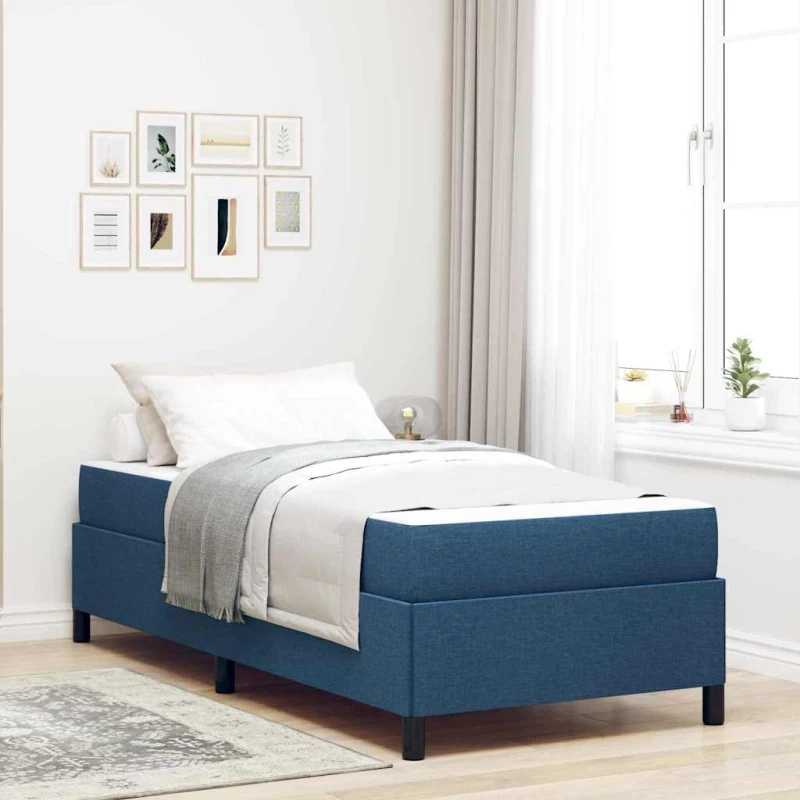 vidaXL Κρεβάτι με ελατήρια Μπλε και Μαύρο 90 x 190 cm
