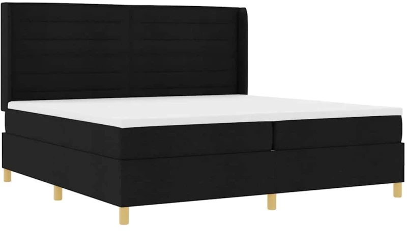 vidaXL Κρεβάτι με ελατήριο με στρώμα Μαύρο 200 x 200 cm ύφασμα