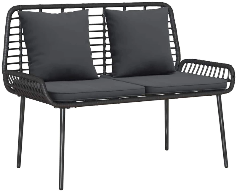 vidaXL ΣΕΤ ΕΠΙΠΛΩΝ ΚΗΠΟΥ με μαξιλάρι 4 pcs Καφέ Μαύρο Κρέμα