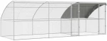 vidaXL Κλουβί για κότες Ασημί 600 x 200 x 198.5 εκ
