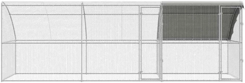 vidaXL Κλουβί για κότες Ασημί 600 x 200 x 198.5 εκ