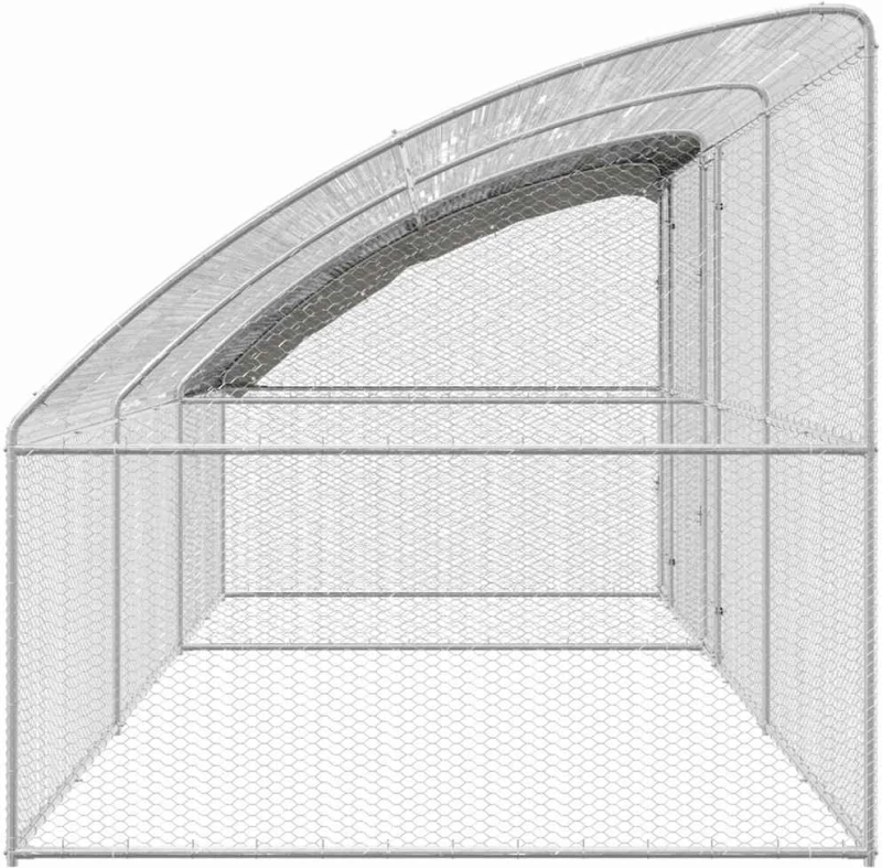 vidaXL Κλουβί για κότες Ασημί 600 x 200 x 198.5 εκ