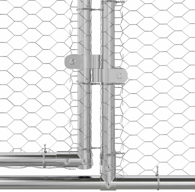 vidaXL Κλουβί για κότες Ασημί 600 x 200 x 198.5 εκ