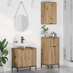 vidaXL Σετ Επίπλων Μπάνιου Καρό 3 pcs artisan δρυς 39.5 x 36 x 88 εκ