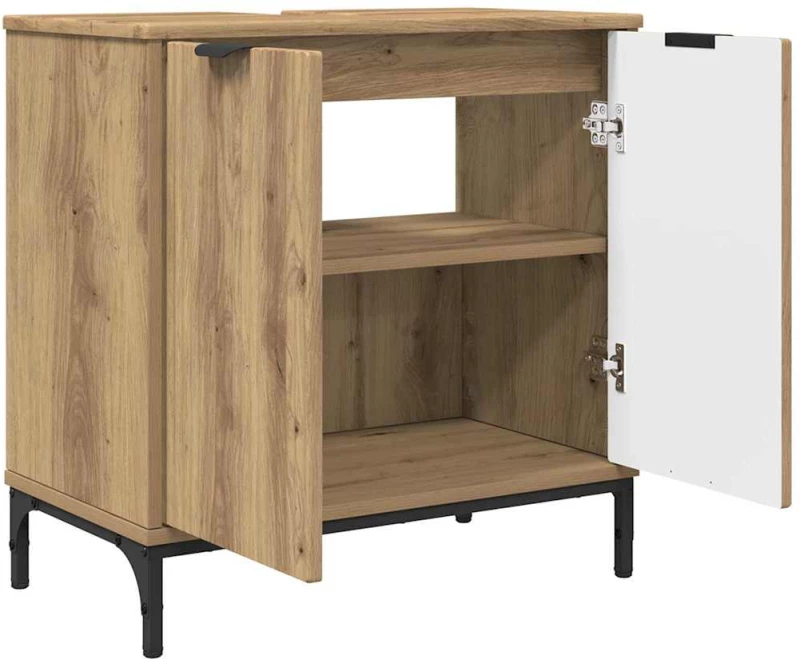 vidaXL Σετ Επίπλων Μπάνιου Καρό 3 pcs artisan δρυς 39.5 x 36 x 88 εκ