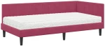 vidaXL Κρεβάτι Γωνίας με στρώμα Μπορντό 90 x 200 cm Βελούδο