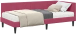 vidaXL Κρεβάτι Γωνίας με στρώμα Μπορντό 90 x 200 cm Βελούδο