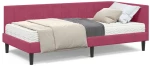 vidaXL Κρεβάτι Γωνίας με στρώμα Μπορντό 90 x 200 cm Βελούδο