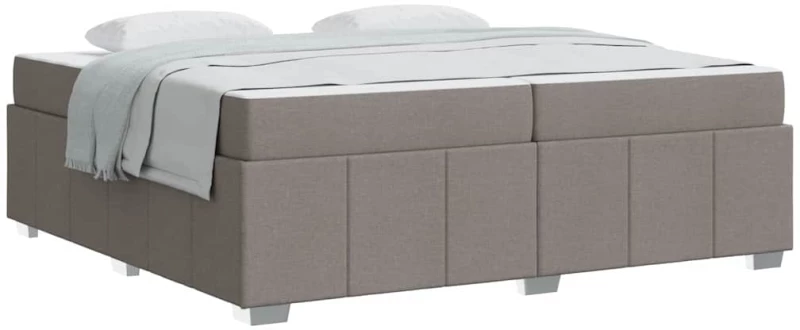 vidaXL Σκελετός Κρεβατιού με στρώμα Taupe 200 x 200 cm ύφασμα