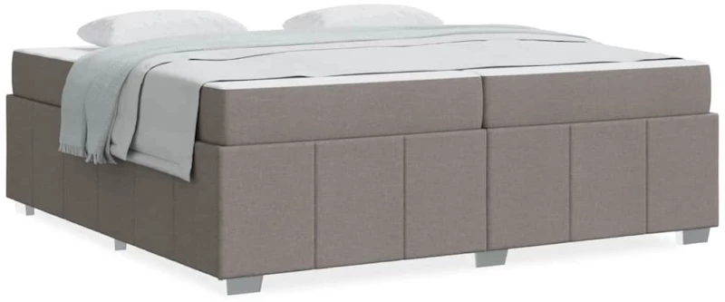 vidaXL Σκελετός Κρεβατιού με στρώμα Taupe 200 x 200 cm ύφασμα