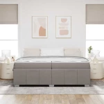 vidaXL Σκελετός Κρεβατιού με στρώμα Taupe 200 x 200 cm ύφασμα