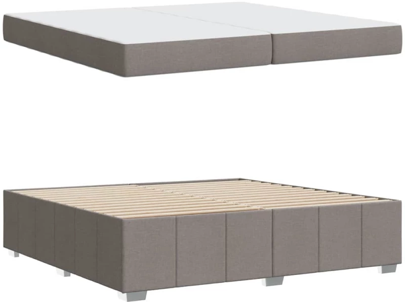 vidaXL Σκελετός Κρεβατιού με στρώμα Taupe 200 x 200 cm ύφασμα