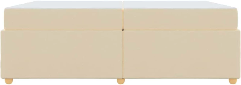 vidaXL Σκελετός Κρεβατιού με στρώμα Κρεμ 200 x 200 cm ύφασμα