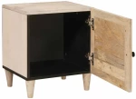 vidaXL Κομοδίνο Μπεζ 40 x 33 x 46 εκ. Μασίφ ξύλο μάνγκο