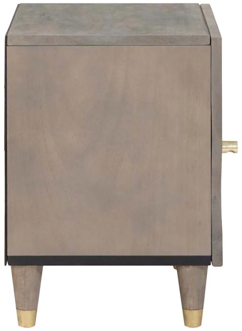 vidaXL Κομοδίνο Γκρι 40 x 33 x 46 εκ. Μασίφ ξύλο μάνγκο