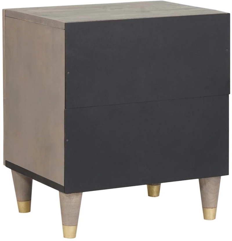 vidaXL Κομοδίνο Γκρι 40 x 33 x 46 εκ. Μασίφ ξύλο μάνγκο