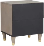 vidaXL Κομοδίνο Γκρι 40 x 33 x 46 εκ. Μασίφ ξύλο μάνγκο