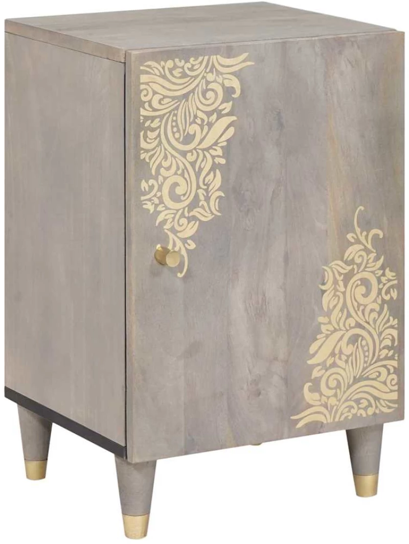 vidaXL Ντουλάπι Μπάνιου Γκρι 38 x 33 x 58 εκ. Μασίφ ξύλο μάνγκο