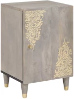 vidaXL Ντουλάπι Μπάνιου Γκρι 38 x 33 x 58 εκ. Μασίφ ξύλο μάνγκο