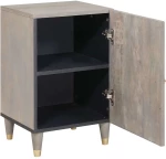 vidaXL Ντουλάπι Μπάνιου Γκρι 38 x 33 x 58 εκ. Μασίφ ξύλο μάνγκο
