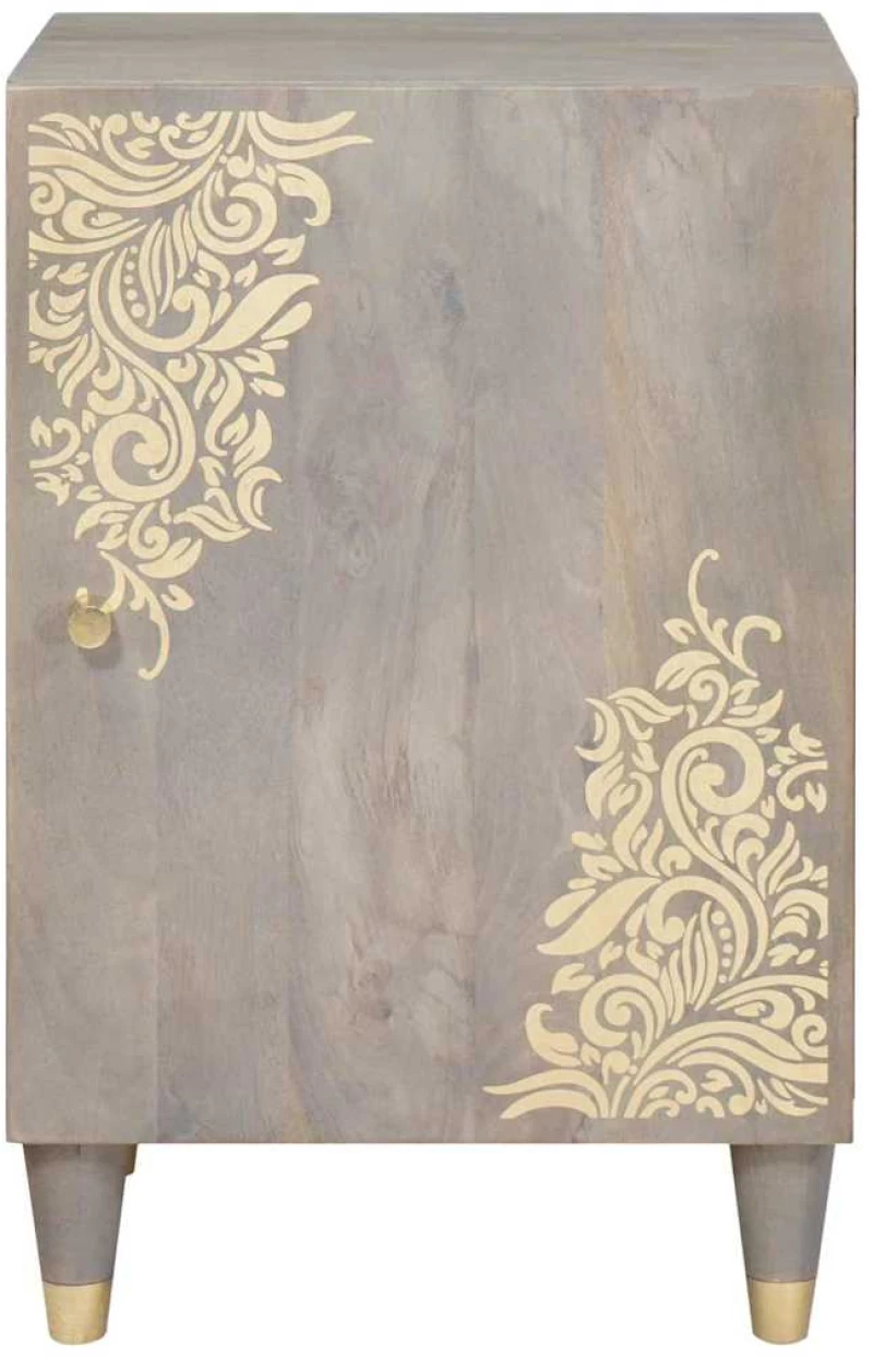 vidaXL Ντουλάπι Μπάνιου Γκρι 38 x 33 x 58 εκ. Μασίφ ξύλο μάνγκο