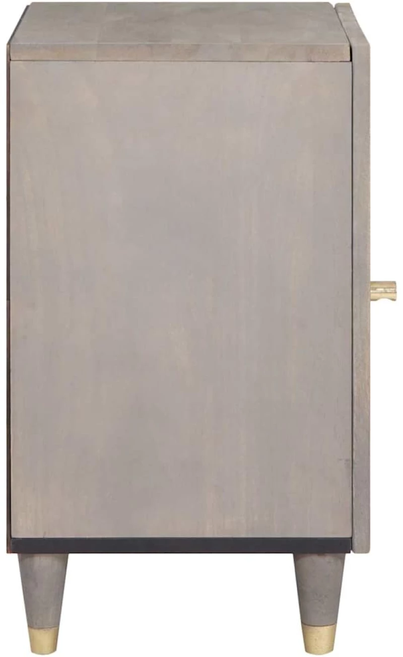 vidaXL Ντουλάπι Μπάνιου Γκρι 38 x 33 x 58 εκ. Μασίφ ξύλο μάνγκο