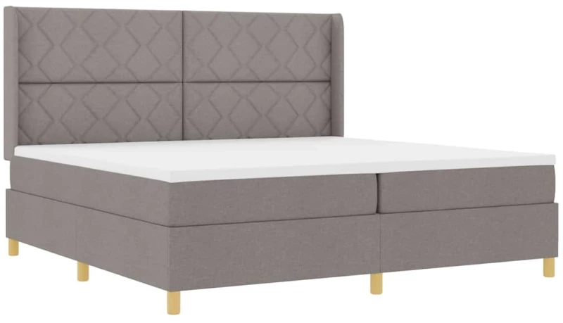 vidaXL Κρεβάτι με ελατήρια με στρώμα Taupe 200 x 200 cm ύφασμα