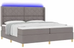 vidaXL Κρεβάτι με ελατήρια με στρώμα Taupe 200 x 200 cm ύφασμα