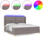 vidaXL Κρεβάτι με ελατήρια με στρώμα Taupe 200 x 200 cm ύφασμα