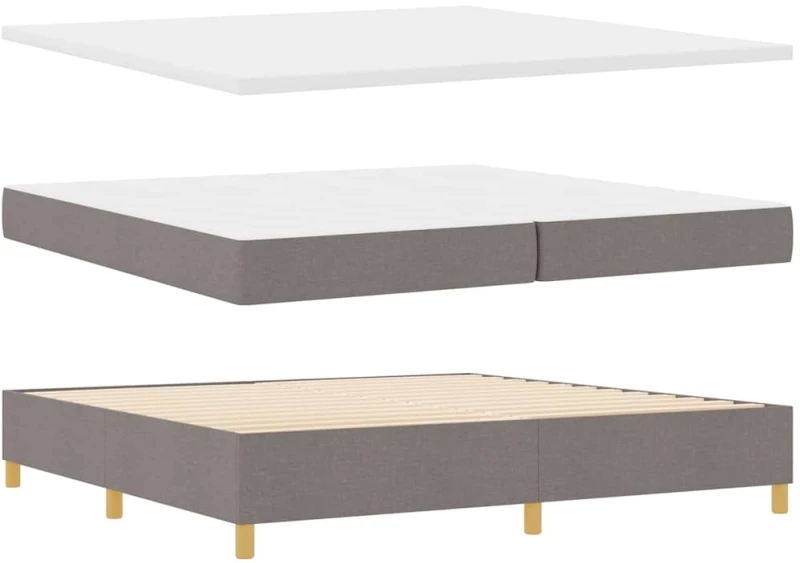 vidaXL Κρεβάτι με ελατήρια με στρώμα Taupe 200 x 200 cm ύφασμα