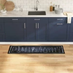 vidaXL Χαλί Κουζίνας Toile Μαύρο 150 x 45 εκ Βελούδο