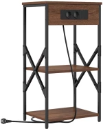 vidaXL Κομοδίνο με ράφι Καφέ δρυς 41 x 31 x 76 εκ. Επεξεργασμένο ξύλο