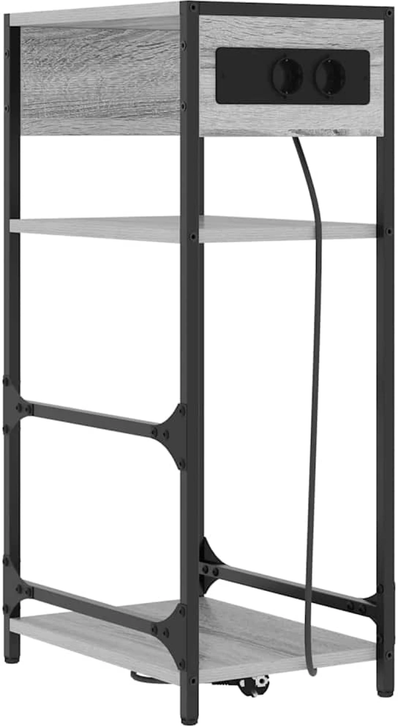 vidaXL Κομοδίνο Γκρι sonoma 40 x 27 x 76 εκ Επεξεργασμένο ξύλο