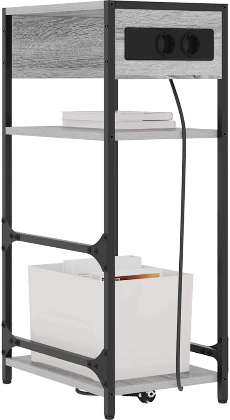 vidaXL Κομοδίνο Γκρι sonoma 40 x 27 x 76 εκ Επεξεργασμένο ξύλο