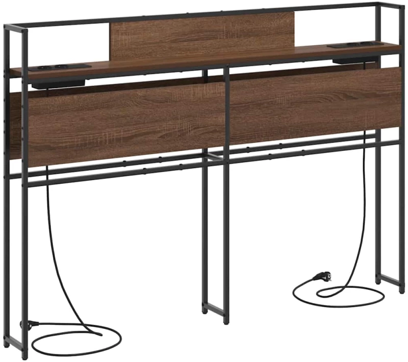 vidaXL Κεφαλάρι Αποθήκης με ράφι Καφέ δρυς 120 cm Επεξεργασμένο ξύλο