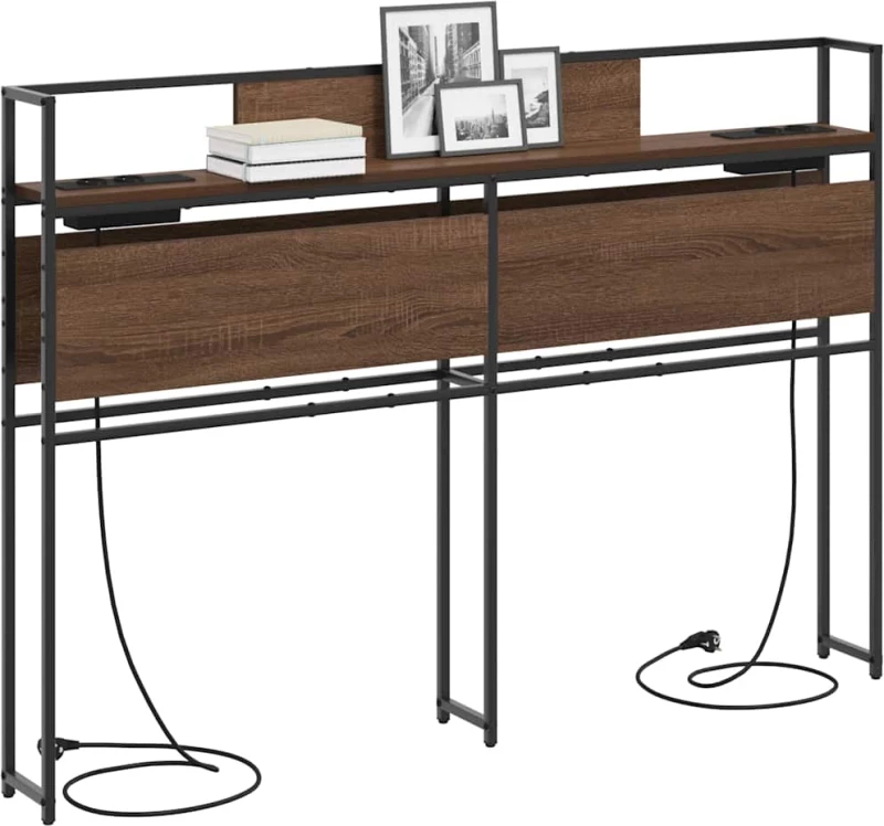 vidaXL Κεφαλάρι Αποθήκης με ράφι Καφέ δρυς 120 cm Επεξεργασμένο ξύλο