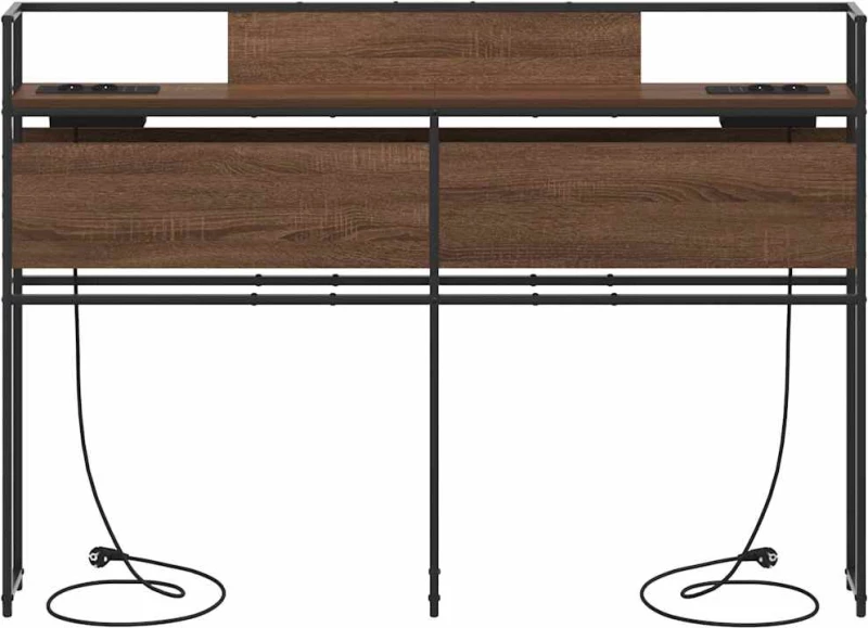 vidaXL Κεφαλάρι Αποθήκης με ράφι Καφέ δρυς 120 cm Επεξεργασμένο ξύλο