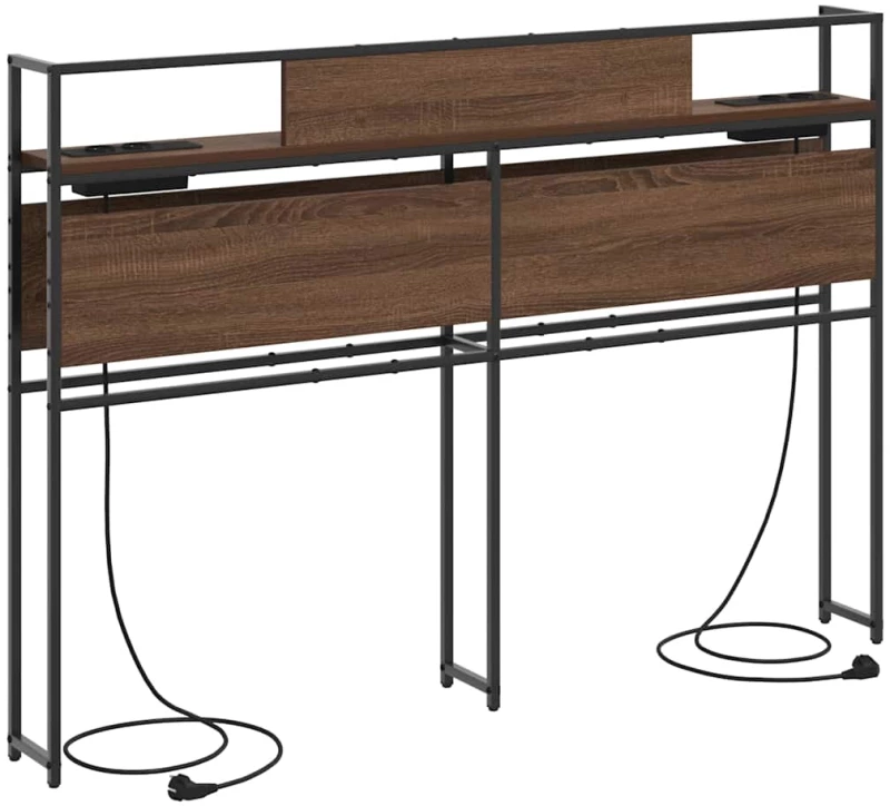 vidaXL Κεφαλάρι Αποθήκης με ράφι Καφέ δρυς 120 cm Επεξεργασμένο ξύλο