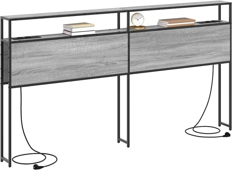 vidaXL Κεφαλάρι Αποθήκης με ράφι Γκρι sonoma 180 cm Επεξεργασμένο ξύλο