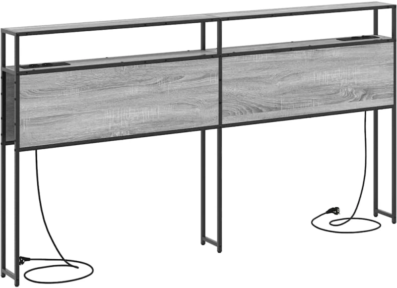 vidaXL Κεφαλάρι Αποθήκης με ράφι Γκρι sonoma 180 cm Επεξεργασμένο ξύλο