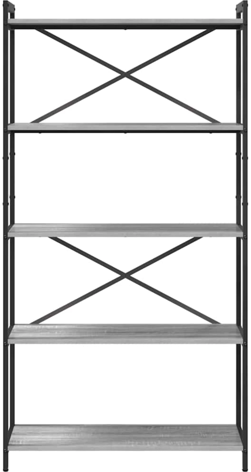 vidaXL Βιβλιοθήκη Γκρι sonoma 80 x 30 x 153 εκ Επεξεργασμένο ξύλο