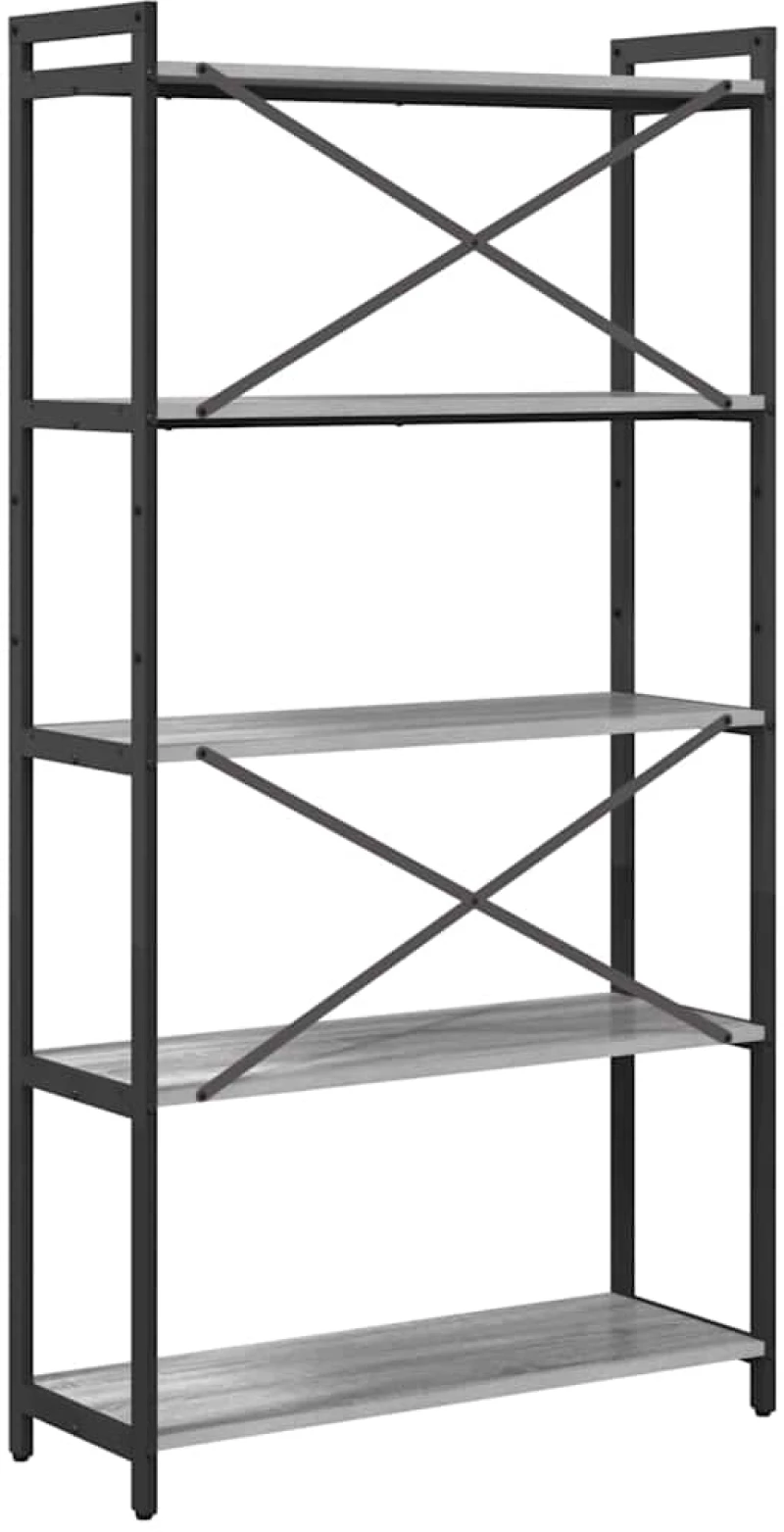 vidaXL Βιβλιοθήκη Γκρι sonoma 80 x 30 x 153 εκ Επεξεργασμένο ξύλο