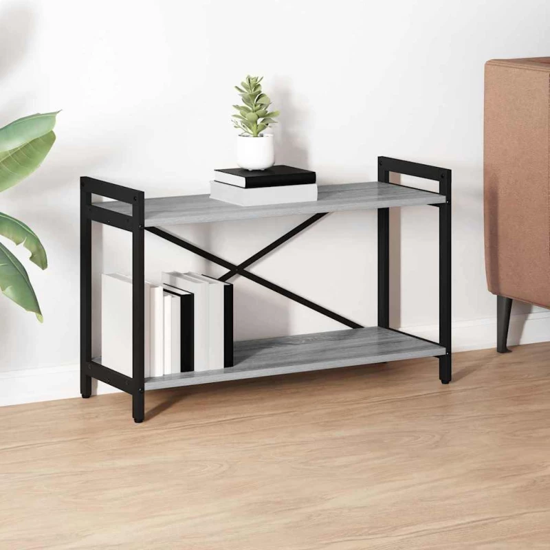 vidaXL Βιβλιοθήκη Γκρι sonoma 80 x 30 x 48.5 εκ Επεξεργασμένο ξύλο