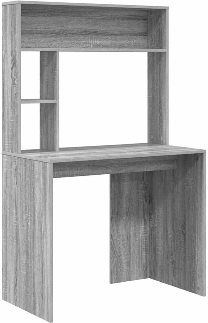 vidaXL Γραφείο με ράφι Γκρι sonoma 91 x 50 x 149 εκ Επεξεργασμένο ξύλο