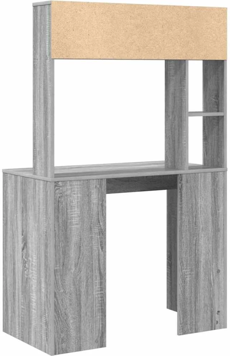 vidaXL Γραφείο με ράφι Γκρι sonoma 91 x 50 x 149 εκ Επεξεργασμένο ξύλο