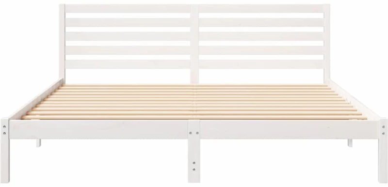 vidaXL Σκελετός Κρεβατιού Λευκό 200 x 200 cm Μασίφ ξύλο πεύκου